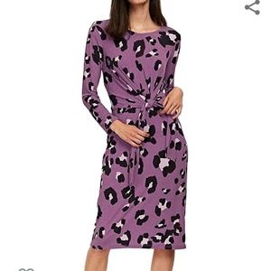 Leopard print midi dress